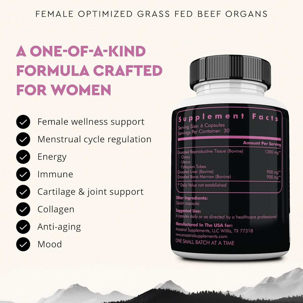 Ancestral Supplements FEM & Mofo Bundle – His & Hers Grass Fed Organ Supplements – Supports Hormone Balance, Energy, Vitality & Wellness – Pasture Raised Beef Organ Multivitamin for Men & Women