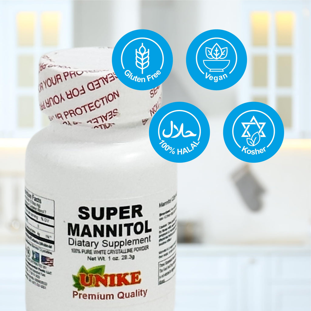 Unike Nutra Mannitol Powder - Mannitol Sweetener, Sugar Substitute, Mannitol Supplement, Natural & Gluten Free, 4g per Servings, Premium Mannitol Powder, 1kg (2.2 lbs) (Pack of 1)