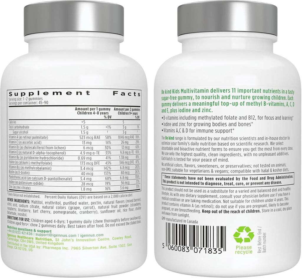 Vegan Omega-3 Algae Oil + Advanced Kids Multivitamin Gummy Bundle, High Concentration DHA & EPA + Vitamin A, B, C, D3 & E, Clean Ingredients 60 Softgels + 90 Berry Flavor Gummies, by Igennus