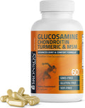 Bronson Glucosamine Chondroitin Turmeric & MSM Joint Support, 60 Capsules | Standardized Boswellia, Shellfish-Free Glucosamine, Mobility & Comfort Support, Non-GMO, Gluten-Free & Soy-Free