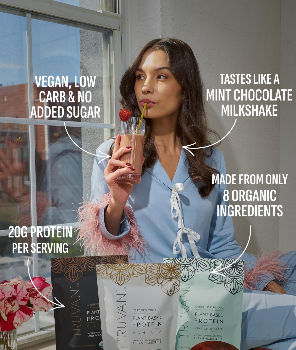 Truvani Organic Plant Based Protein Powder | Vanilla Chai | 10 Servings | Vegan | 20g Pea Protein | Keto | Gluten & Dairy Free | Low Carb | No Added Sugar