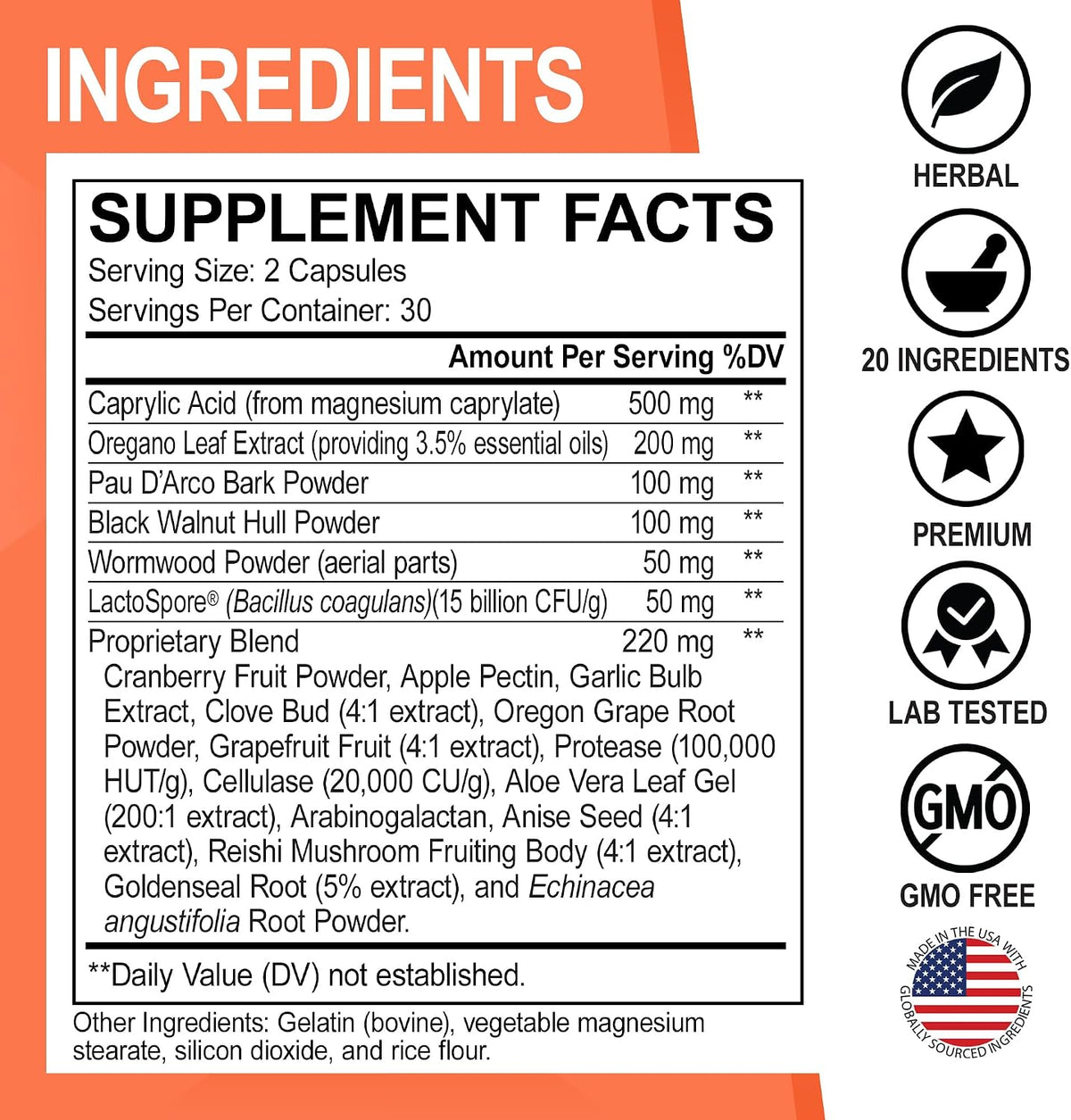 Candida Cleanse Detox for Women & Men - Candi Detox Support Supplement Pills Kit, Anti Overgrowth Gut Balance Probiotic Flora Complex Supplements - Natural Oral Herbal Oregano & Caprylic Acid Capsules