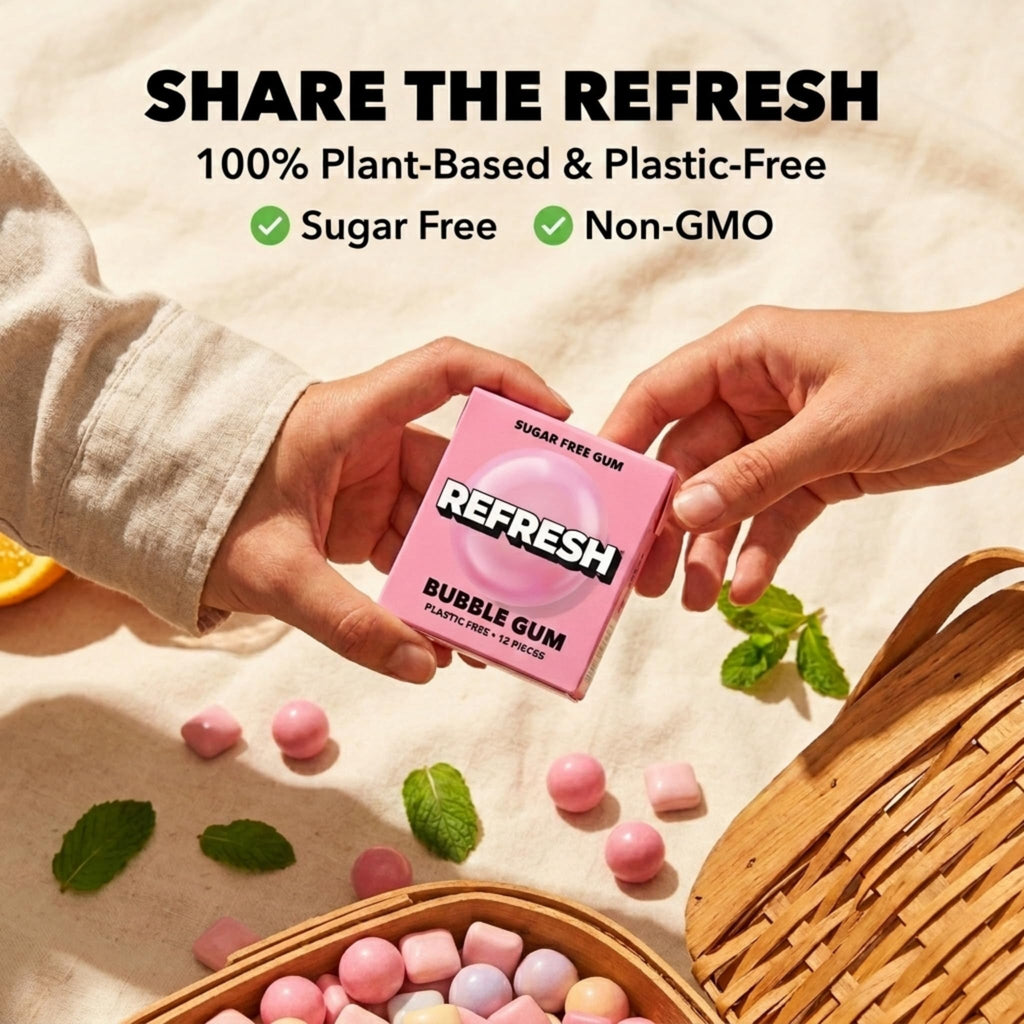 Refresh Sugar Free Chewing Gum with Xylitol, Garden Mint, 12 Pack