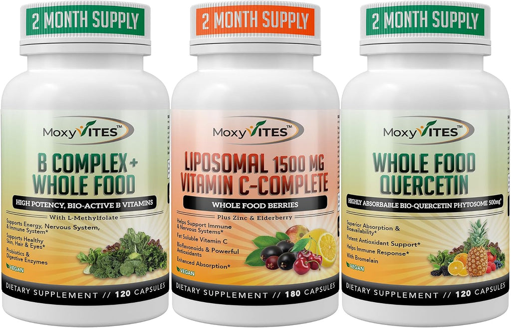 MoxyVites B-Complex - Liposomal Vitamin C - Quercetin for Energy Support - The Perfect Energy Trifecta