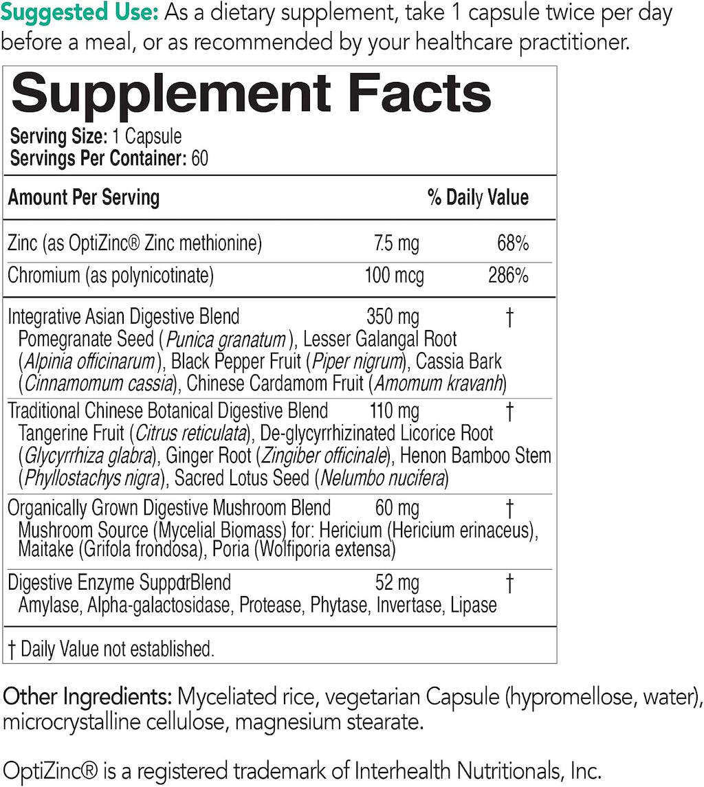 EcoNugenics EcoDigest Digestive Health Supplement - 60 Capsules- Digestive Support - Herbs, Medicinal Mushrooms & Enzymes