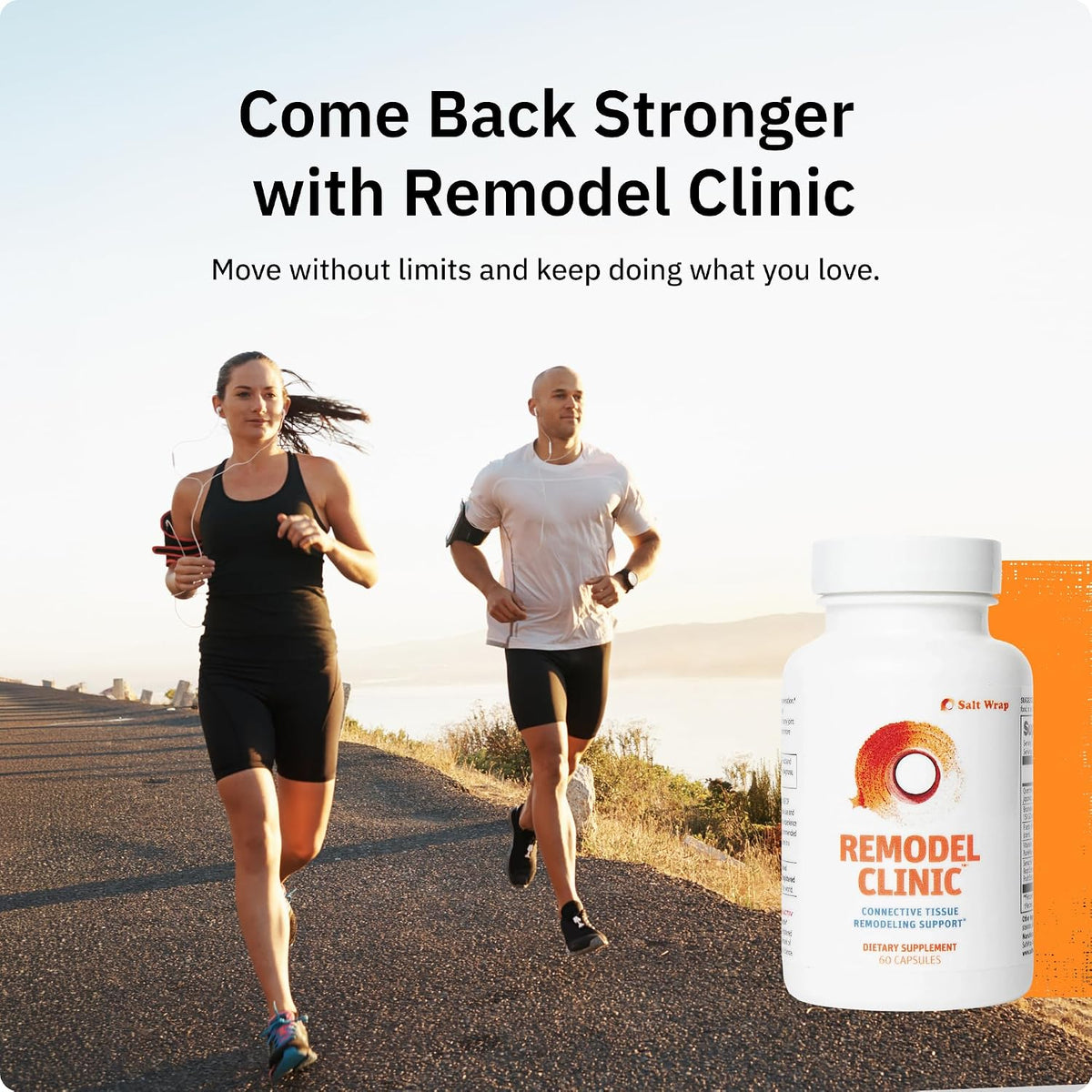 SaltWrap Remodel Clinic Joint Mobility Supplement, 60 Caps | Made in USA, with Quercetin, Bromelain, Fisetin and Senactiv Senolytic Complex for Senescent Cell Clearance & Tissue Recovery