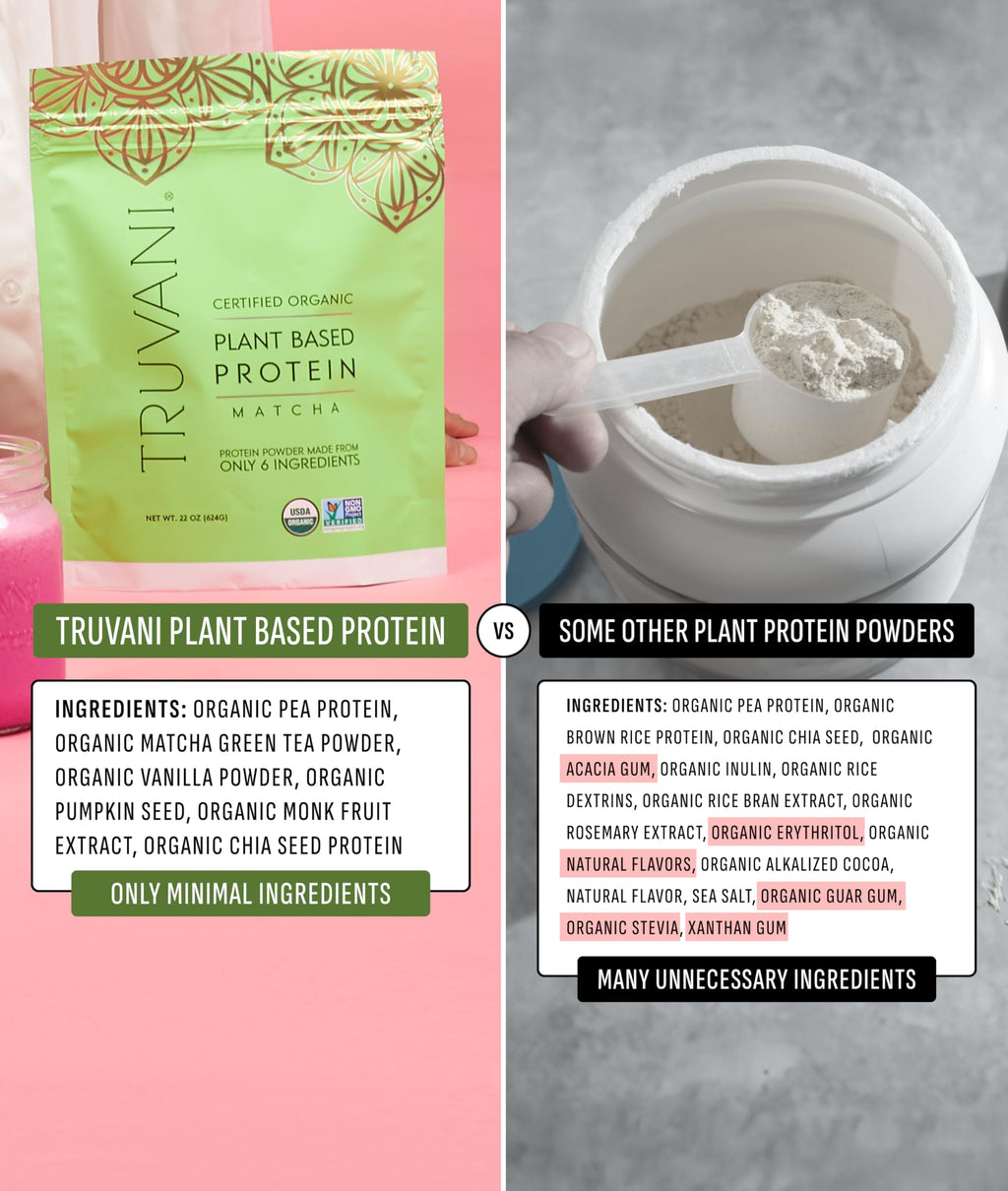 Truvani Organic Plant Based Protein Powder | Vanilla | 1 Serving | Vegan | 20g Pea Protein | Keto | Gluten & Dairy Free | Low Carb | No Added Sugar
