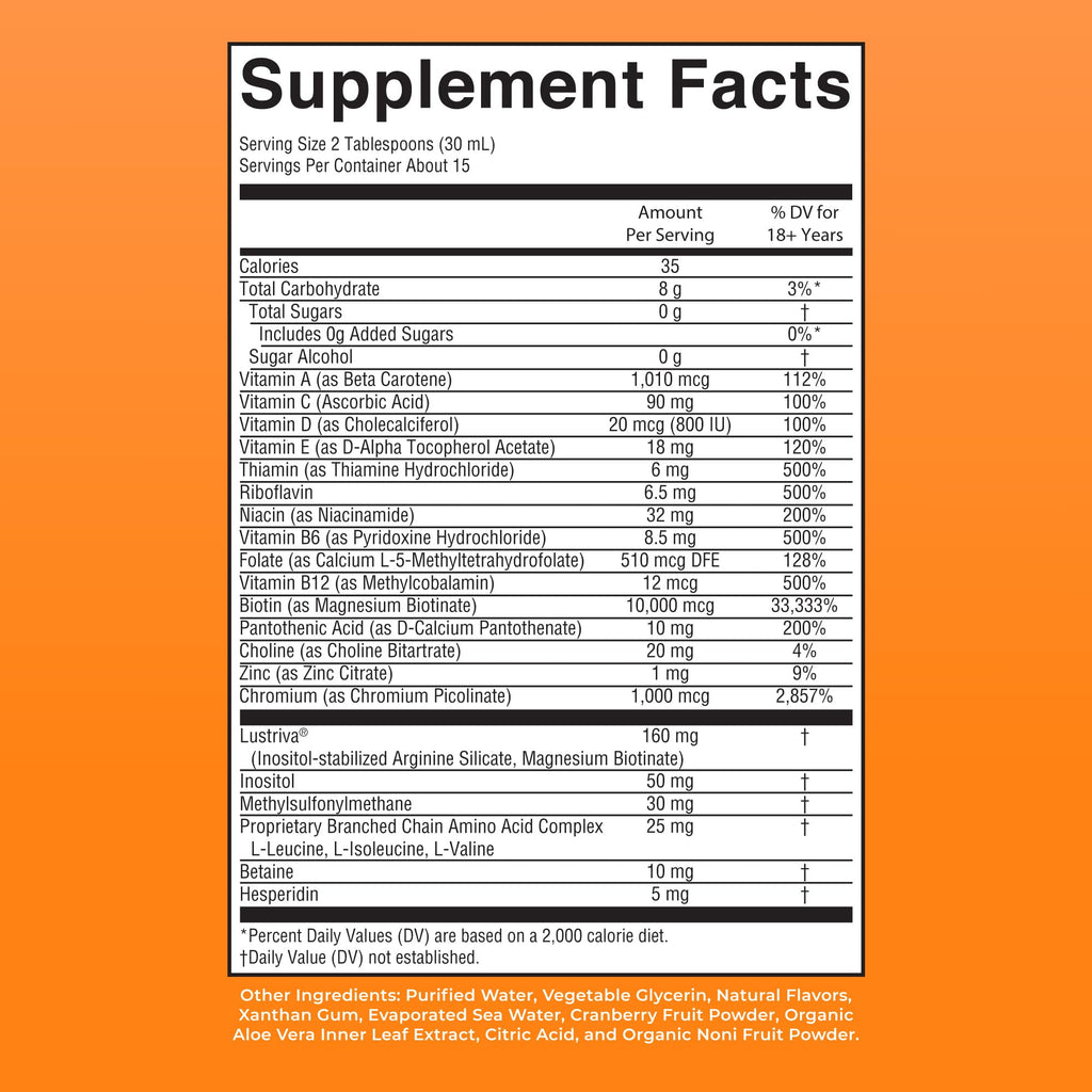MARYRUTH'S Liquid Multivitamin + Hair Growth | Clinically Tested in Women for Thicker Hair & Facial Wrinkles | Biotin 10000mcg | Lustriva Hair Growth Supplements | Skin Care | Ages 18+ | 15.22 Fl Oz