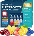 Venture Pal High Sodium Sugar Free Electrolytes Powder Packets, 16 Count | Hydration Packets with Sodium, Magnesium & Potassium, Vitamins, Zero Calories, Vegan, Keto & Paleo Friendly