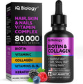 Liquid Biotin for Hair Growth Support - Hair Vitamins Drops - 2 fl oz | Biotin 5000mcg, Collagen, Keratin with Hyaluronic Acid - Multivitamin Supplements for Women & Men