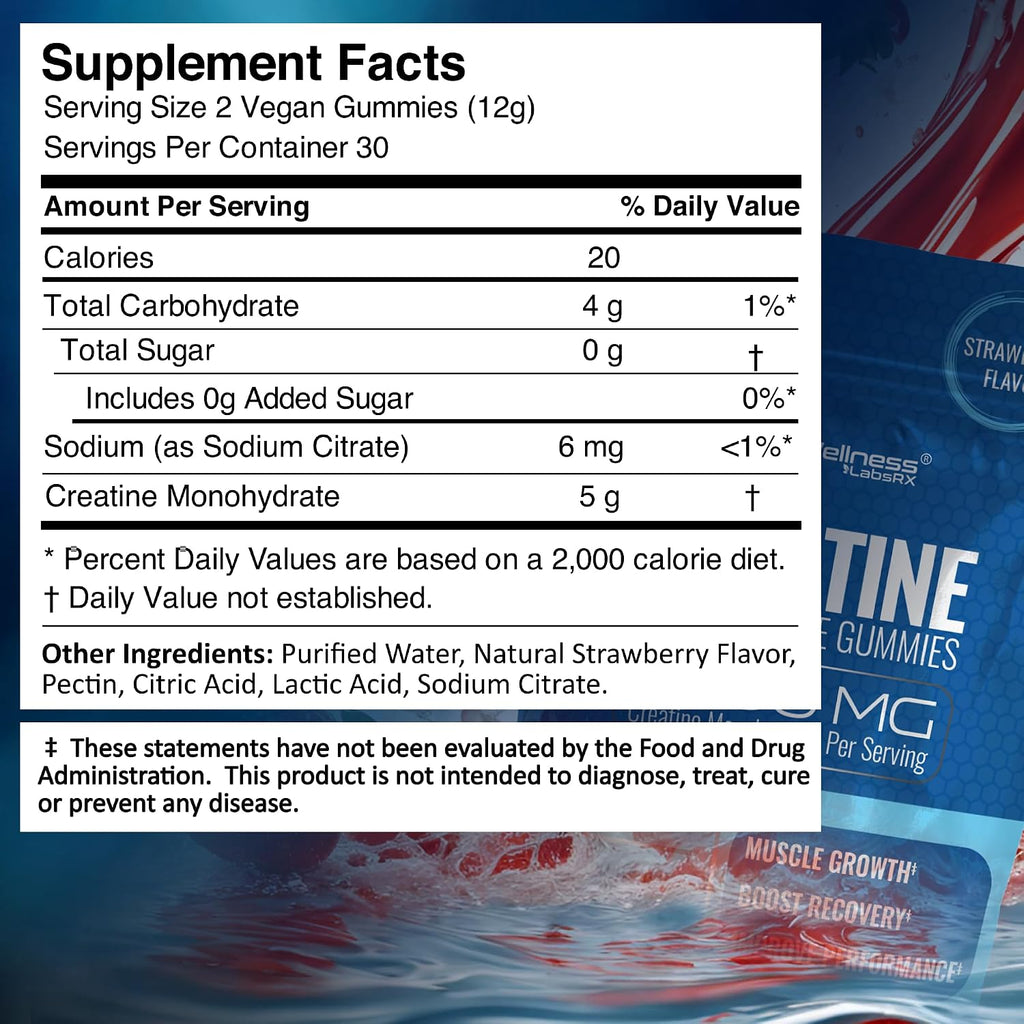 WELLNESS LABSRX Creatine Gummies 5000mg - Magnesium Glycinate Gummies 1000 mg | Bundle