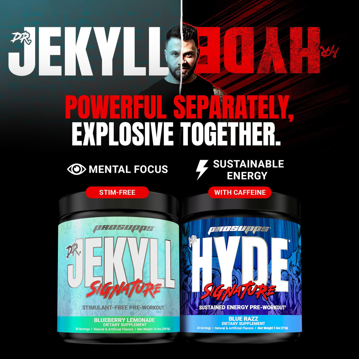 ProSupps Mr. Hyde Signature Pre Workout Powder with Creatine, Beta Alanine & Caffeine - Performance, Energy & Endurance - Clean Fitness & Gym Supplements for Men & Women (Blue Razz, 30 Servings)