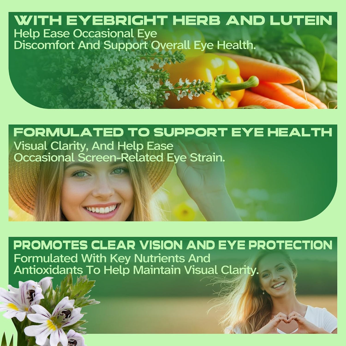 Eyebright Herbal Liquid with Organic Euphrasia, Lutein, Bilberry, Blueberry & Goji – Plant-Based Vegan Supplement for Adults – 2 fl oz