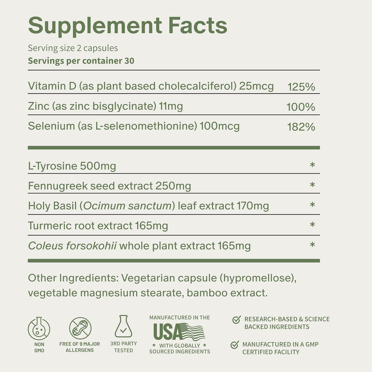 Snap Supplements Thyroid Health, Selenium, Zinc, L-Tyrosine, 60 Capsules | Thyroid Support Supplement for Women & Men, Botanicals for Metabolism, Energy & Endocrine Balance, Iodine-Free, Vegan