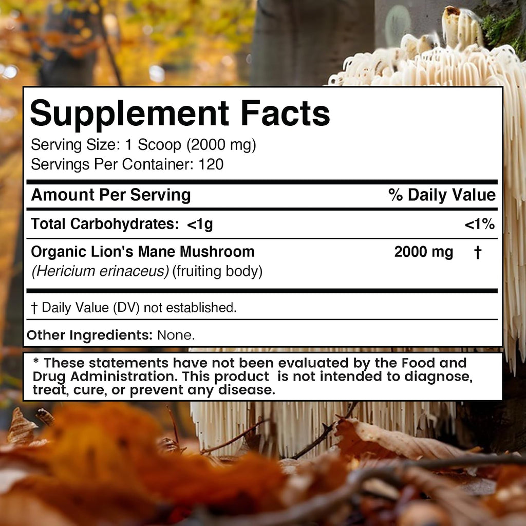 WELLNESS LABSRX Lions Mane Powder 2000mg - Mushroom Powder 25 in 1 2000mg | Bundle