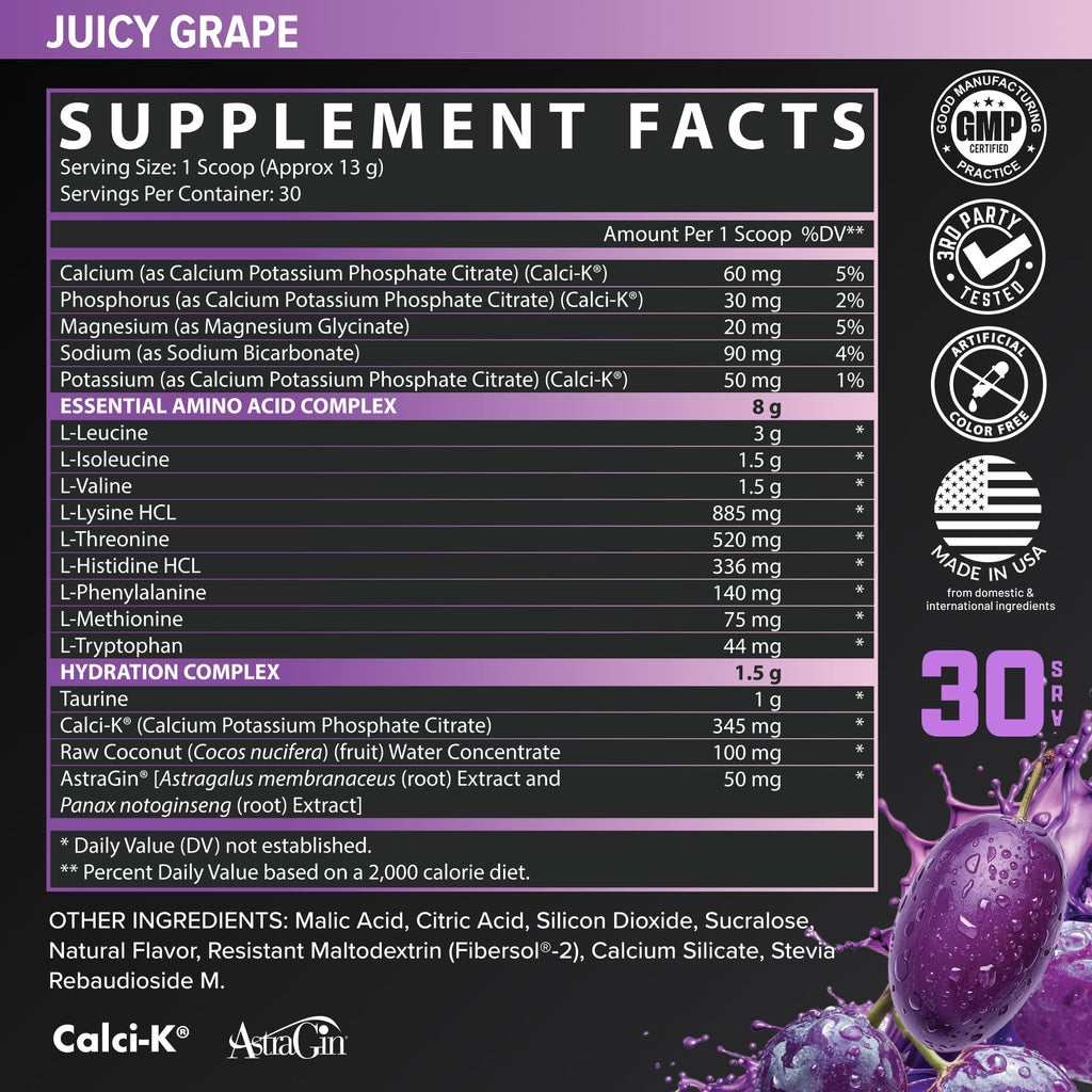 Nutrex Research EAA Hydration | EAAs + BCAA Powder | Muscle Recovery, Strength, Muscle Building, Endurance | 8G Essential Amino Acids + Electrolytes | Strawberry Watermelon 30 Serving