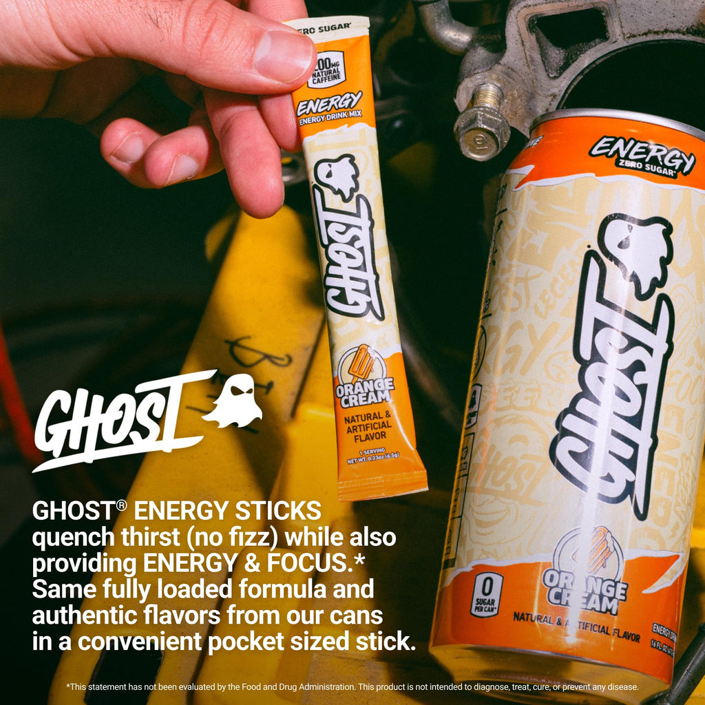 GHOST Sugar-Free Energy Drink Packets, Welch's Grape - 200mg of Natural Caffeine, Daily Vitamins & More, No Artificial Colors - Pre-Workout Energy Drink Mix - 24 On The Go Sticks