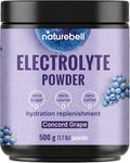 NatureBell Electrolytes Powder No Sugar, 500g (76 Servings) | Keto Fast Hydration Powder, Carnivore-Friendly Electrolyte – 1,000mg High Potassium, Minerals, & Coconut Water – Concord Grape Flavor