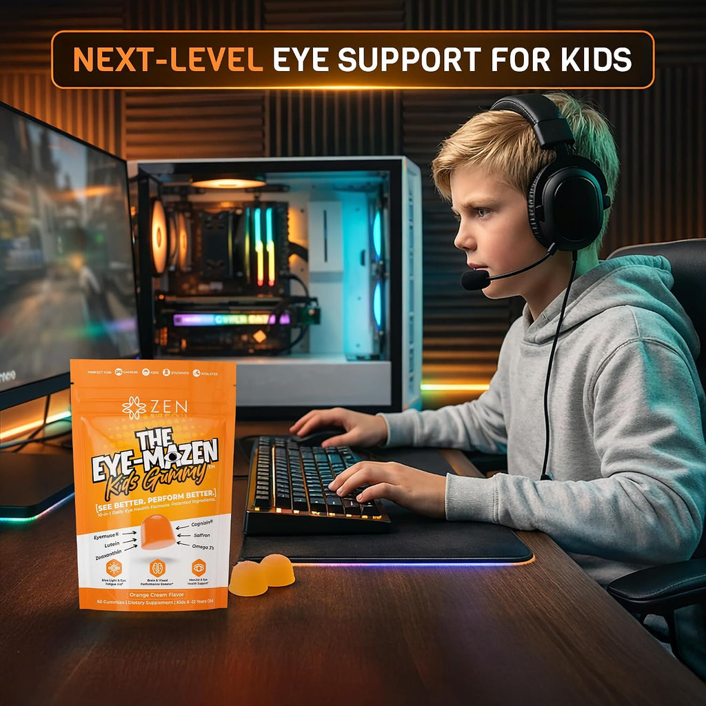 The Eye-Mazen Kids Gummy Eye Vitamins for Vision and Eye Health - Lutein and Zeaxanthin Supplements for Eyes with Omega 3 & Vitamin A - Eye Supplements for Kids