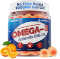 Liposomal Antarctic Krill Oil Omega 3 Gummies 2000mg - Cellular Level Absorption Omega-3 with EPA, DHA & Astaxanthin - Antioxidant & Brain Support - Fish Oil Supplements Alternative - 60 Count