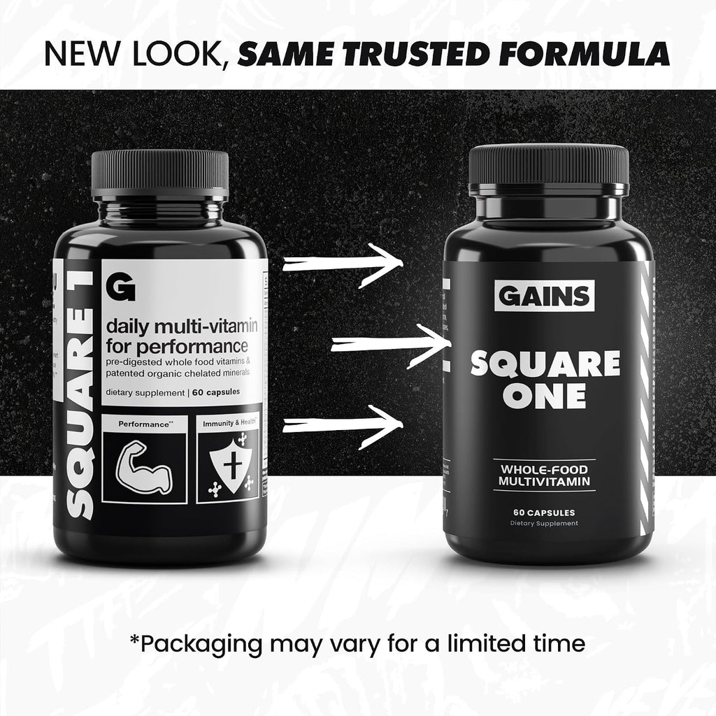 Gains in Bulk Square 1 Multivitamin & Mineral Supplement, 60 Capsules