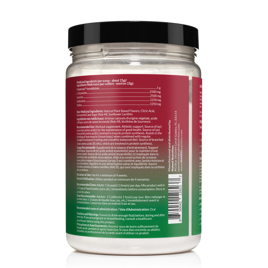 NAKED BCAAs Amino Acids Powder, Only 1 Ingredient, Pure 2:1:1 Formula, Vegan Unflavored Branched Chain Amino Acids, Instantized All Natural BCAA Supplement - 500 Grams, 100 Servings