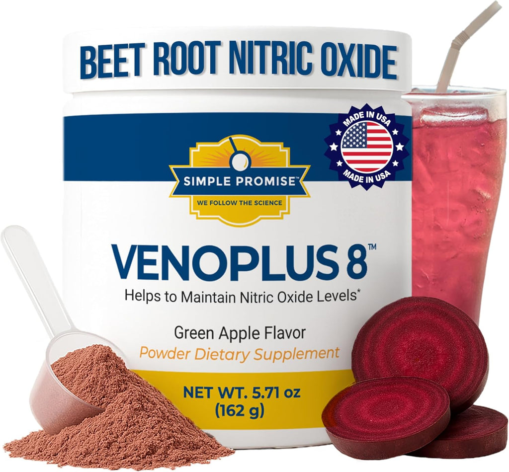 VenoPlus 8 - Beet Root Nitric Oxide Supplement for Men and Women - Green Apple