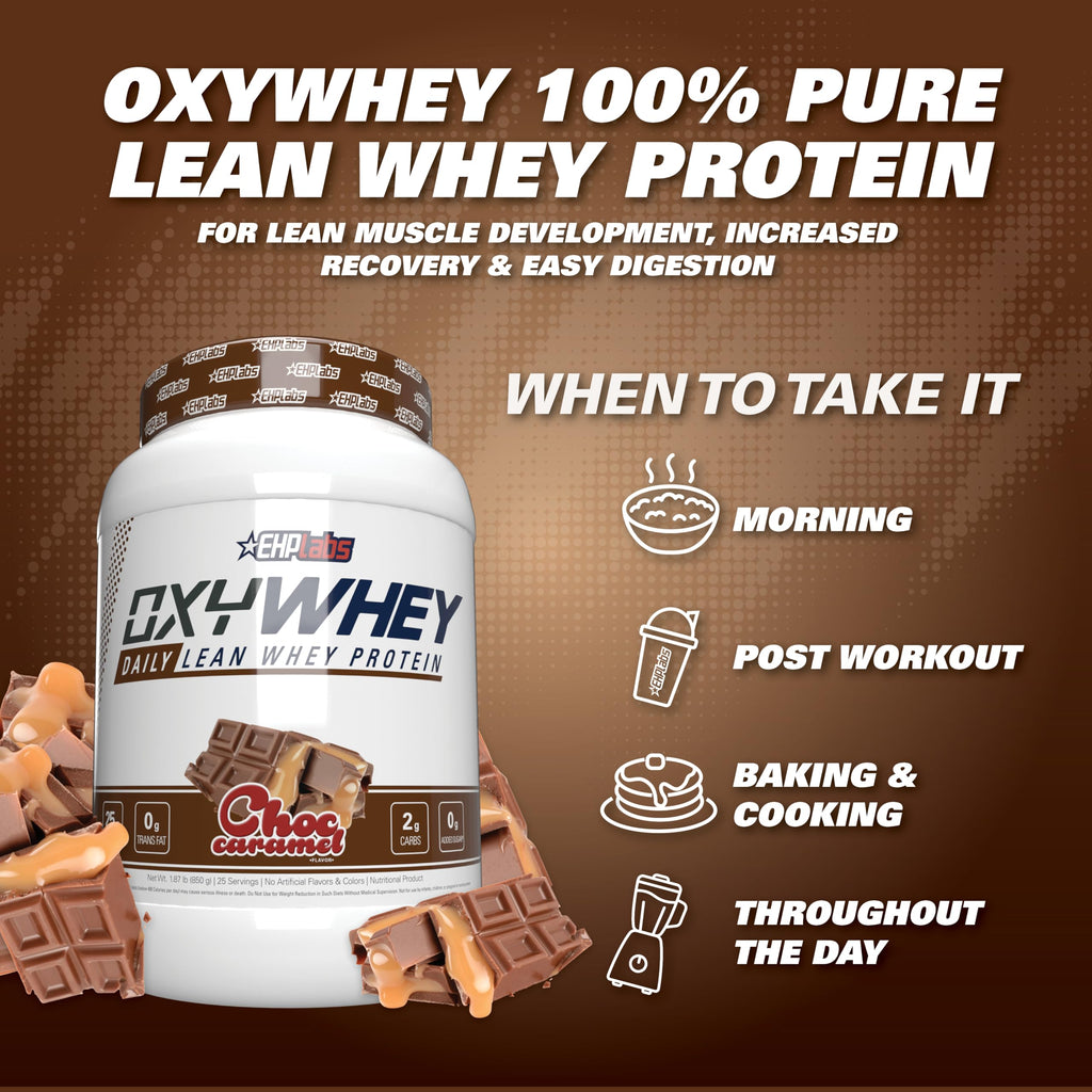 EHP Labs OxyWhey Whey Protein Isolate – 25g High Protein, Low Carb, Sugar Free Meal Replacement – Lean Whey Powder for Muscle Recovery – Non-GMO, Gluten Free – 25 Serves – Vanilla Ice Cream
