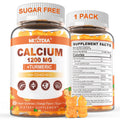 Calcium Gummies with Turmeric for Women & Men - Calcium 1200mg with Vitamin D3 K2 B12 5000 IU & Zinc, Suger-Free Calcium Supplement for Bone, Muscle Strength & Immune Support - Vegan(120 Count)