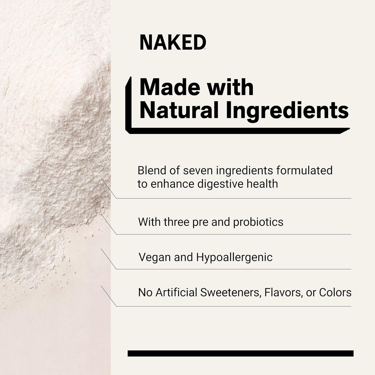 NAKED Gut - Daily Gut Health Supplement - Natural Gut Health Powder for Gut Cleanse, Digestive Support, GMO-Free, Soy-Free, Gluten-Free, Vegan and Hypoallergenic, 40 Servings