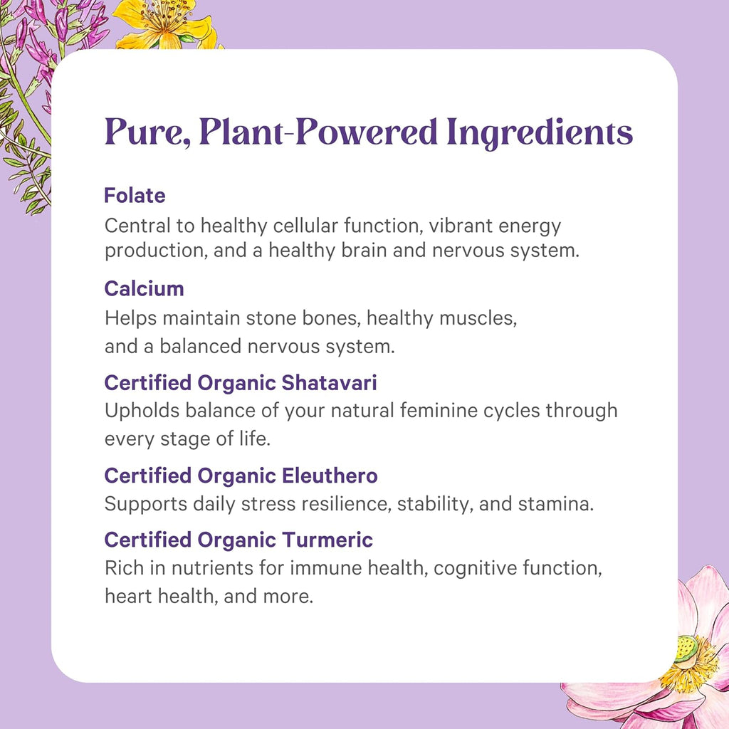 PURE SYNERGY Vita·Min·Herb for Women | Women’s Comprehensive Multivitamin Supplement | Made with Organic Whole Food Non-GMO & Vegan Ingredients | Supports Energy & Immune Health (120 Tablets)