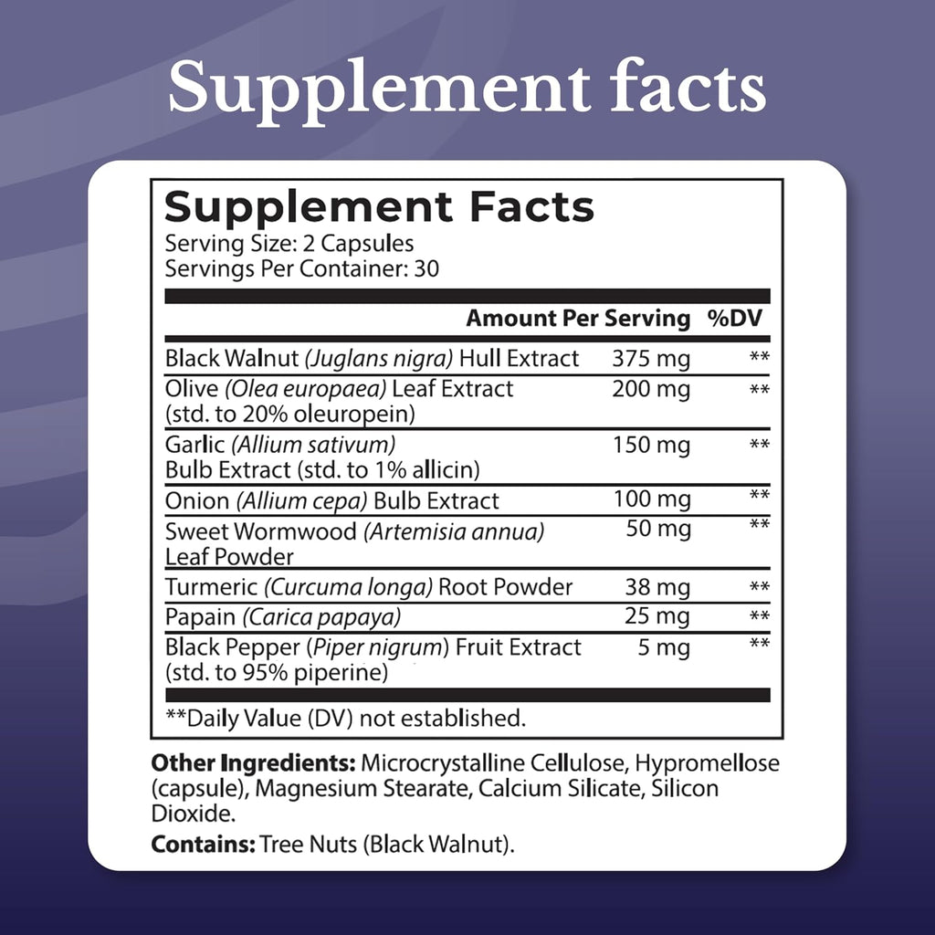 Cleanse24 | Intestinal Cleanse for Humans with Wormwood | Gut Cleanse for Men & Women, Herbal Intestinal Cleanse, Papaya, Black Walnut, 30 Days Supply, 60 Capsules