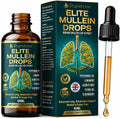 Elite Mullein Drops for Lungs, Respiratory Support, Organic Leaf Extract Liquid, Lungwort, Licorice Root, Thyme, Elderberry, Peppermint Oil, Vegan, Alcohol & Sugar-Free, 60mL