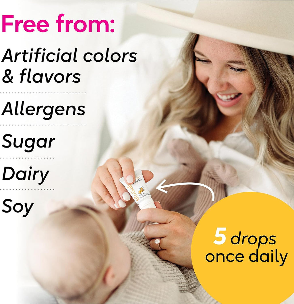BioGaia Baby Probiotic Drops - Baby Essentials for Colic & Gas Relief, Safe for Newborns, Reduces Crying, Fussing, Colic, Gas, Spit-ups and Constipation, No allergens, Dairy, Soy, Gluten, or Sugar