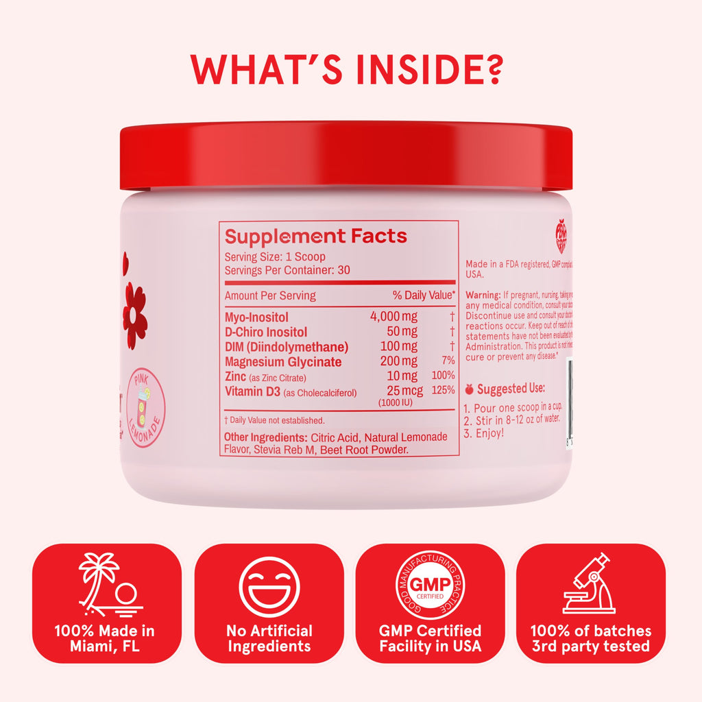 Peach Perfect Inositol Multivitamin – Myo-Inositol & D-Chiro 40:1 Blend, Omega-3, Vitamin D3, Magnesium, Zinc – Supports Women’s Health, Mood, Energy, Supplement – 30 SVG