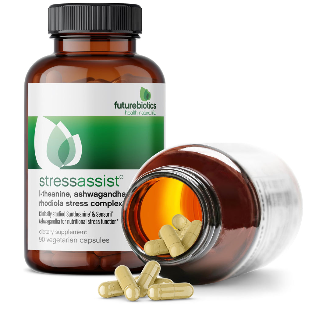 Futurebiotics Stressassist L-theanine Ashwagandha and Rhodiola Rosea Stress Complex - Natural Nutritional Stress Function, 90 Vegetarian Capsules