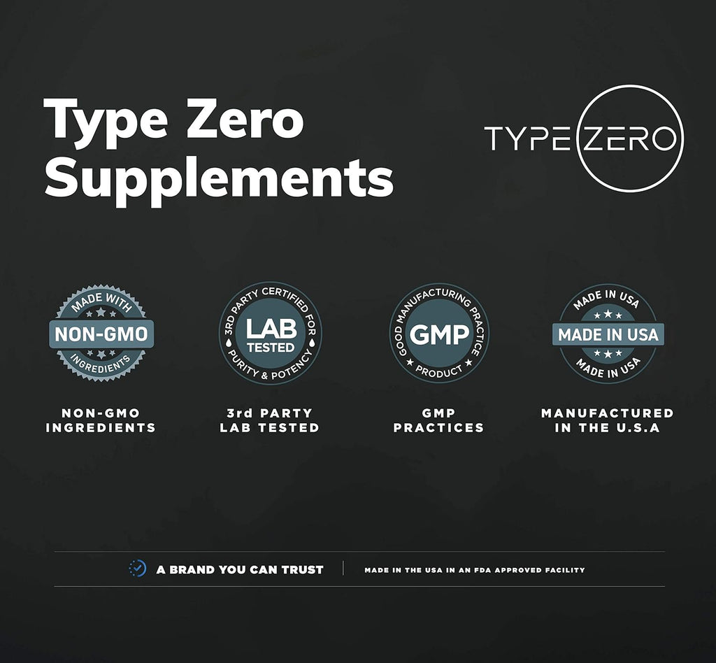 Type Zero Ultra Clean Alpha GPC Choline Supplement (600mg) 90 Capsules | Soy Free, GMO-Free Nootropics Alpha GPC 600mg / 300mg, Brain Memory and Focus Supplements, 45 Servings