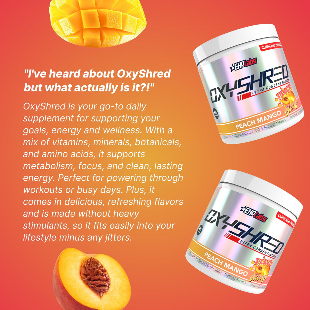 EHP Labs OxyShred Pre Workout Powder - Preworkout Powder with L Glutamine & Acetyl L Carnitine, Energy Boost Drink - Cosmic Blast, 60 Servings