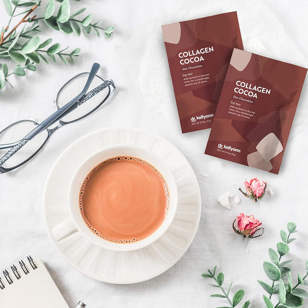 Dr. Kellyann Keto Cocoa Hot Chocolate Packets (7 Servings) – Grass-Fed Collagen & Coconut Milk, Sugar-Free, Keto-Friendly, 1 Pack