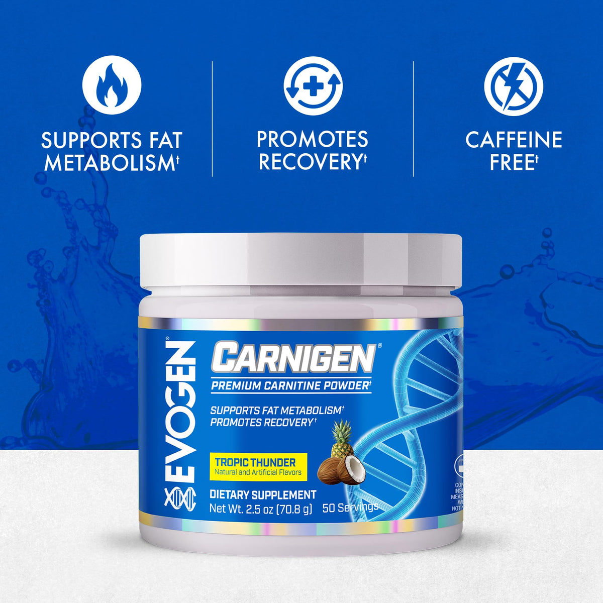 Evogen Carnigen Supports Energy and Metabolism | Raspberry Lemonade | 50 Servings