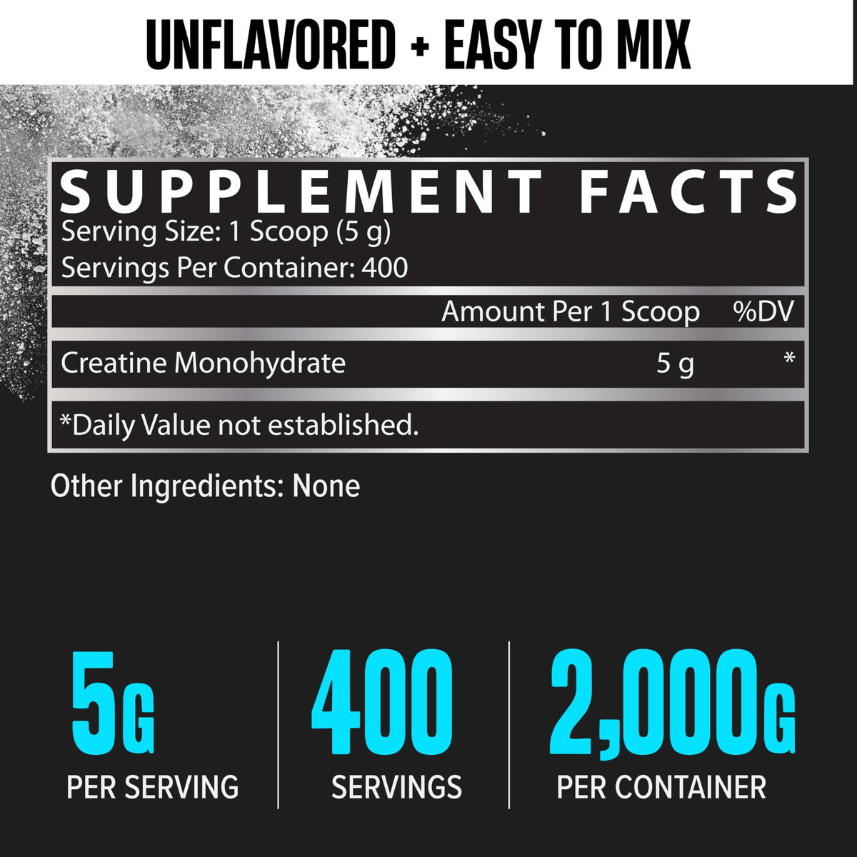 Nutrex Research Micronized Creatine Monohydrate Powder - 200 Servings (1KG) Pure, Unflavored Creatine Monohydrate Supplement for Muscle Gain, Strength and Performance, 5G Per Serv (2.2lbs)