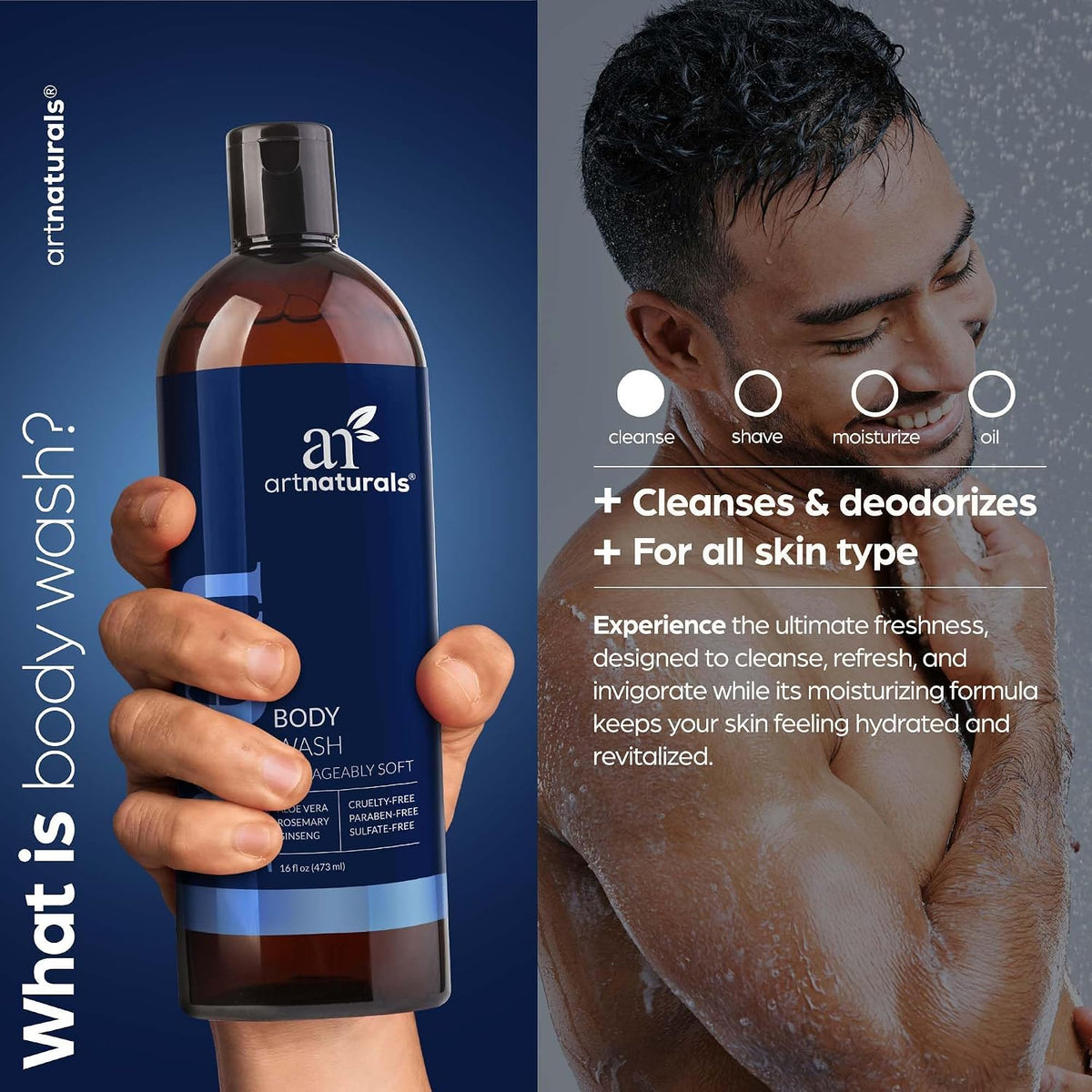 Artnaturals Men's Fresh Body Wash, 16 fl oz