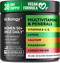 Multivitamin for Women 50 and Over - Once Daily Womens Multivitamin with Lutein & CoQ10 - Vegan, Iron Free Vitamins for Women 50 Plus - Daily Wellness, Bone & Immune Support - USA Made - 60 Capsules
