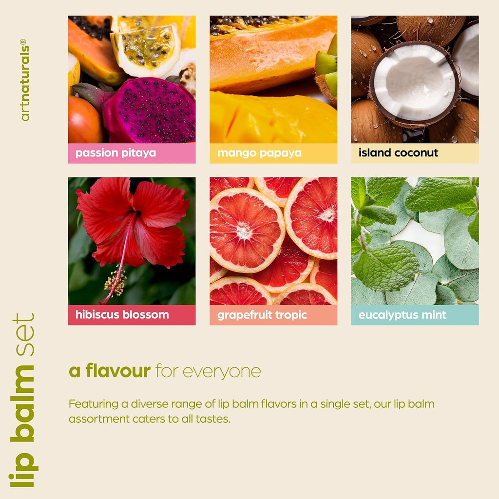 ArtNaturals Beeswax Lip Balm Set, 6 Pack