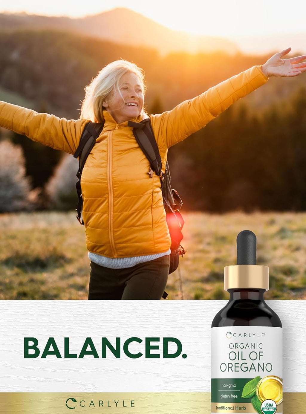 Carlyle Organic Oil of Oregano Liquid Drops - 2 fl oz - 1 Year Supply | Vegan Herbal Supplement | Non-GMO, Gluten Free