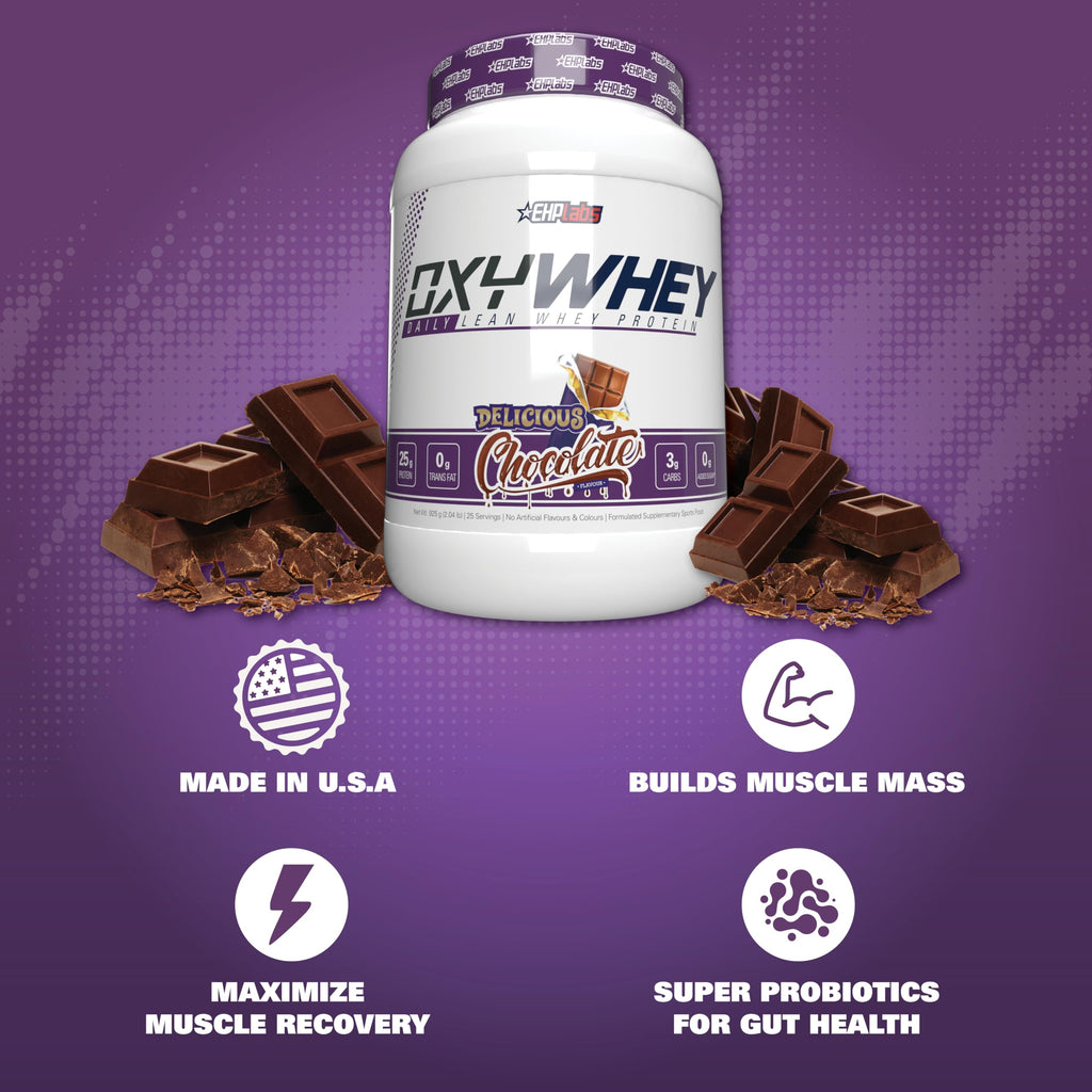 EHP Labs OxyWhey Whey Protein Isolate – 25g High Protein, Low Carb, Sugar Free Meal Replacement – Lean Whey Powder for Muscle Recovery – Non-GMO, Gluten Free – 25 Serves – Vanilla Ice Cream