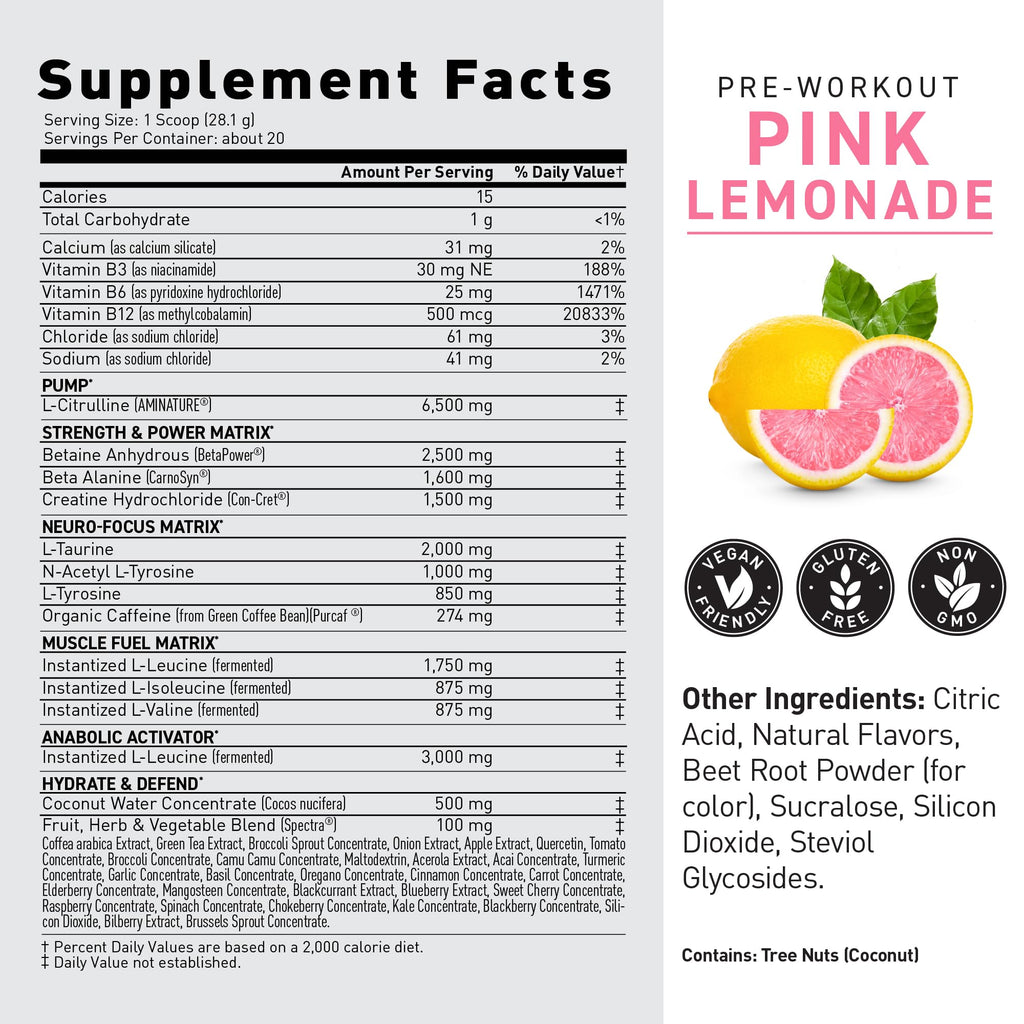 Kaged Original Pre Workout Powder | Fruit Punch | Pre-Workout with Creatine, Beta Alanine, L-Citrulline, BCAAs | 274 mg Caffeine | Pre Supplements for Men & Women | 20 Servings