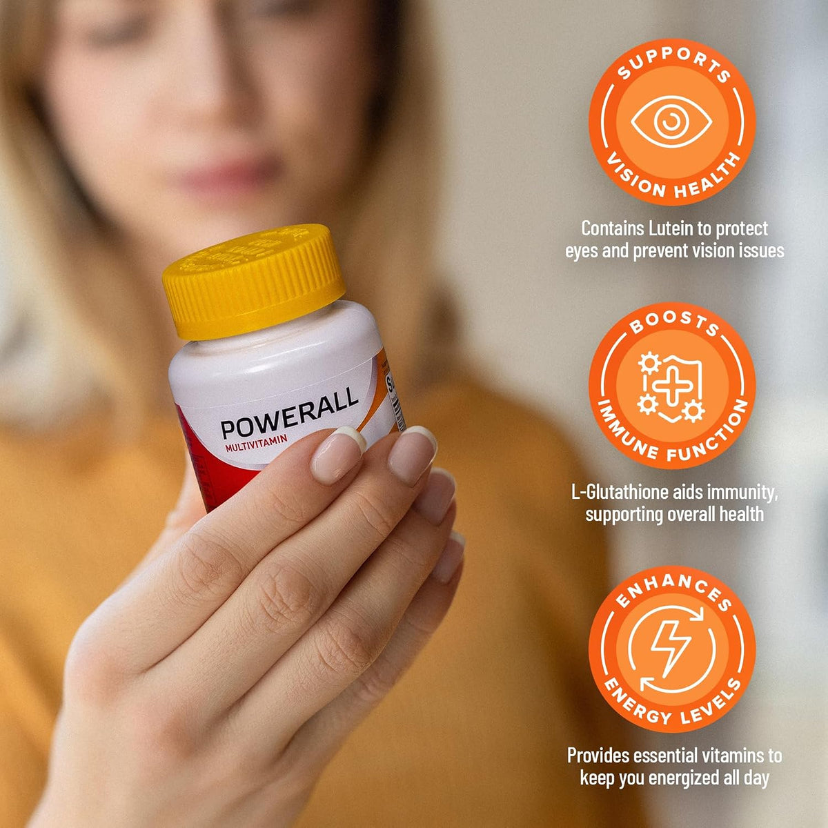 U.S. Health Club PowerAll Adult Multivitamin for Men & Women, 30 Tablets | Adult Multivitamin , Lutein, Vitamin K1, Iron, Zinc, Selenium, Boron, Chromium