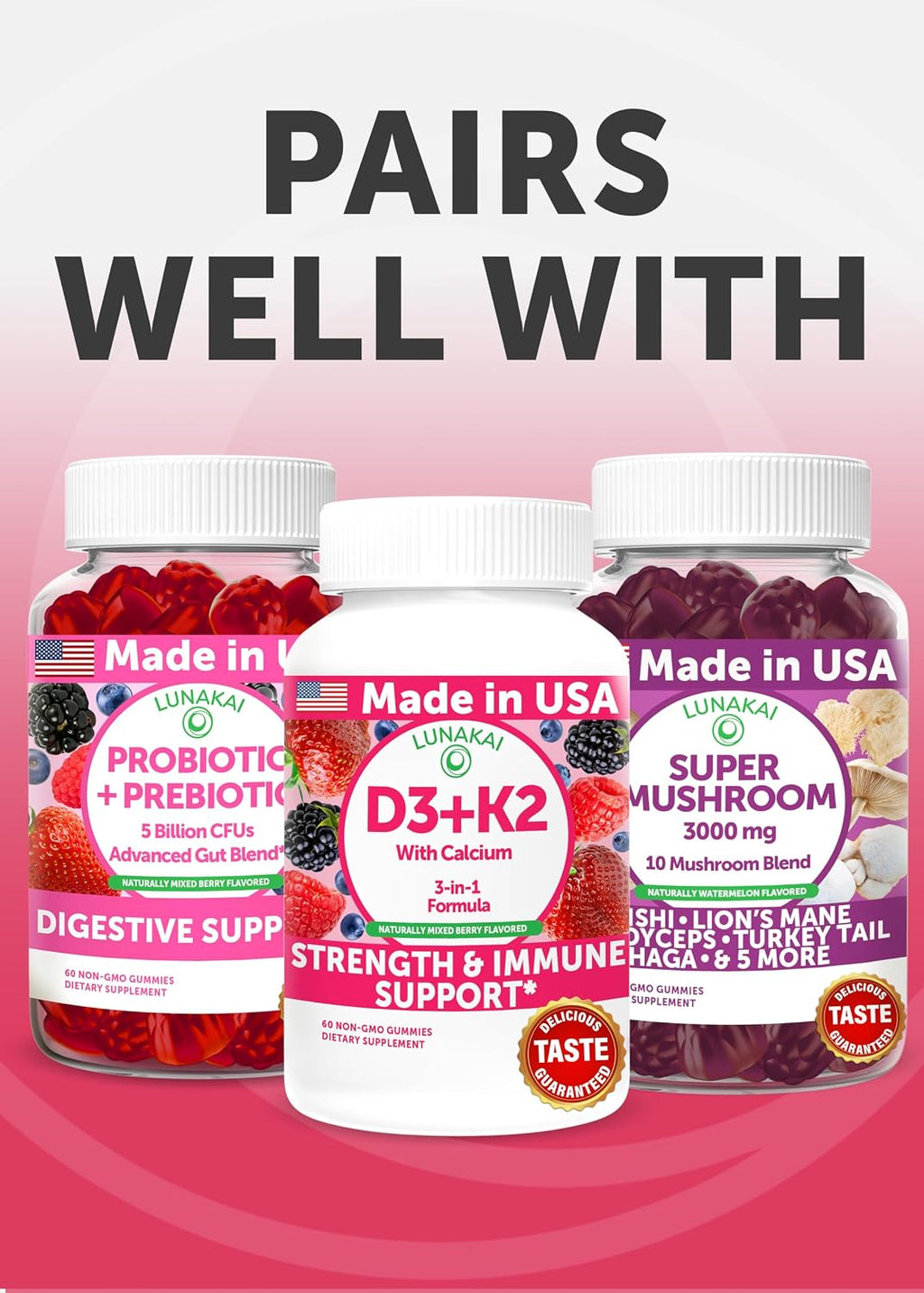 Lunakai USA Made Natural Menopause Supplements for Women, 60ct | Non-GMO, 13-in-1 Menopause Relief for Hot Flashes, Night Sweats, Sleep & Mood Support