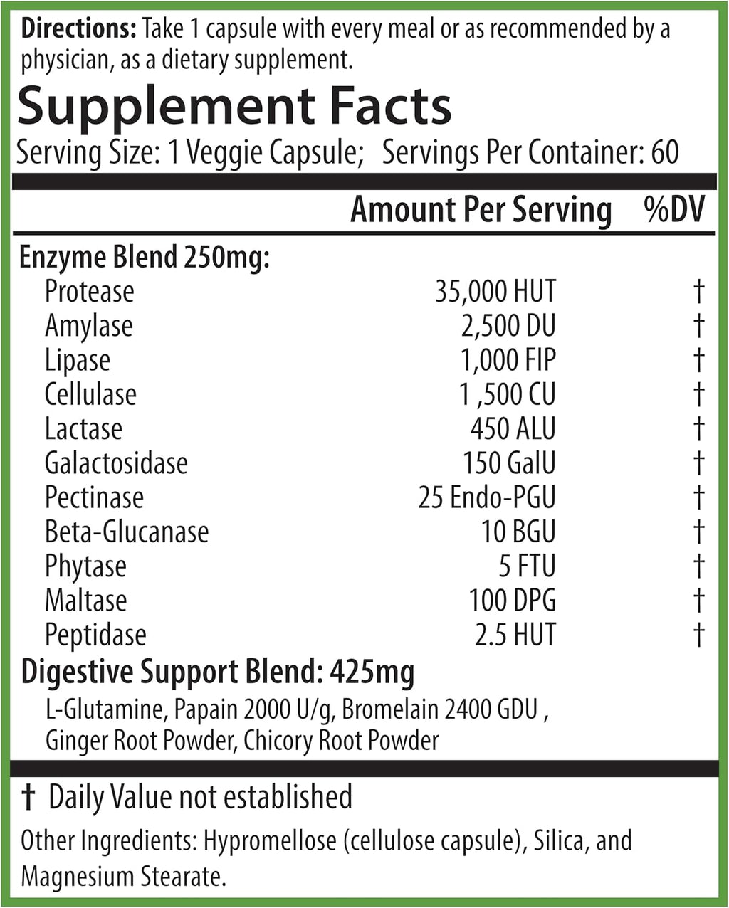 PURE® Digestive Enzymes+ with Probiotics - 60 Capsules - Advanced Gut Health & Bloat Relief - Full Spectrum Enzyme Blend for Protein, Carb & Fat Digestion - Made in USA